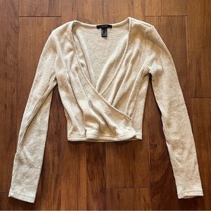 Forever 21 wrap top wrap sweater forever 21 sweater crop sweater cropped sweater